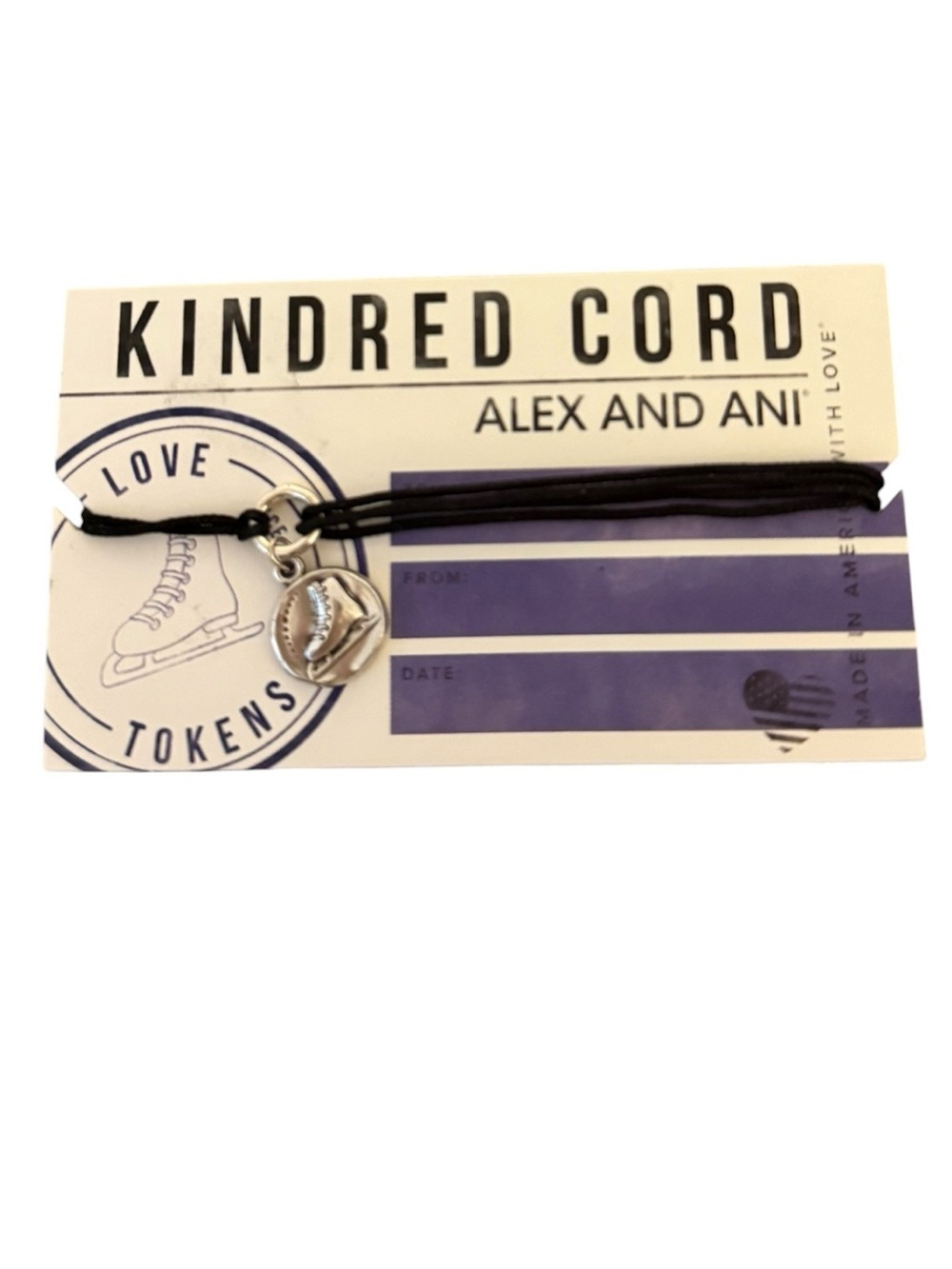New Alex and Ani Kindred Cord Ice Skate Adjustable Bracelet